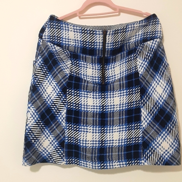 Maeve Blue Plaid Size 14 Winter Holiday Skirt - Picture 7 of 8